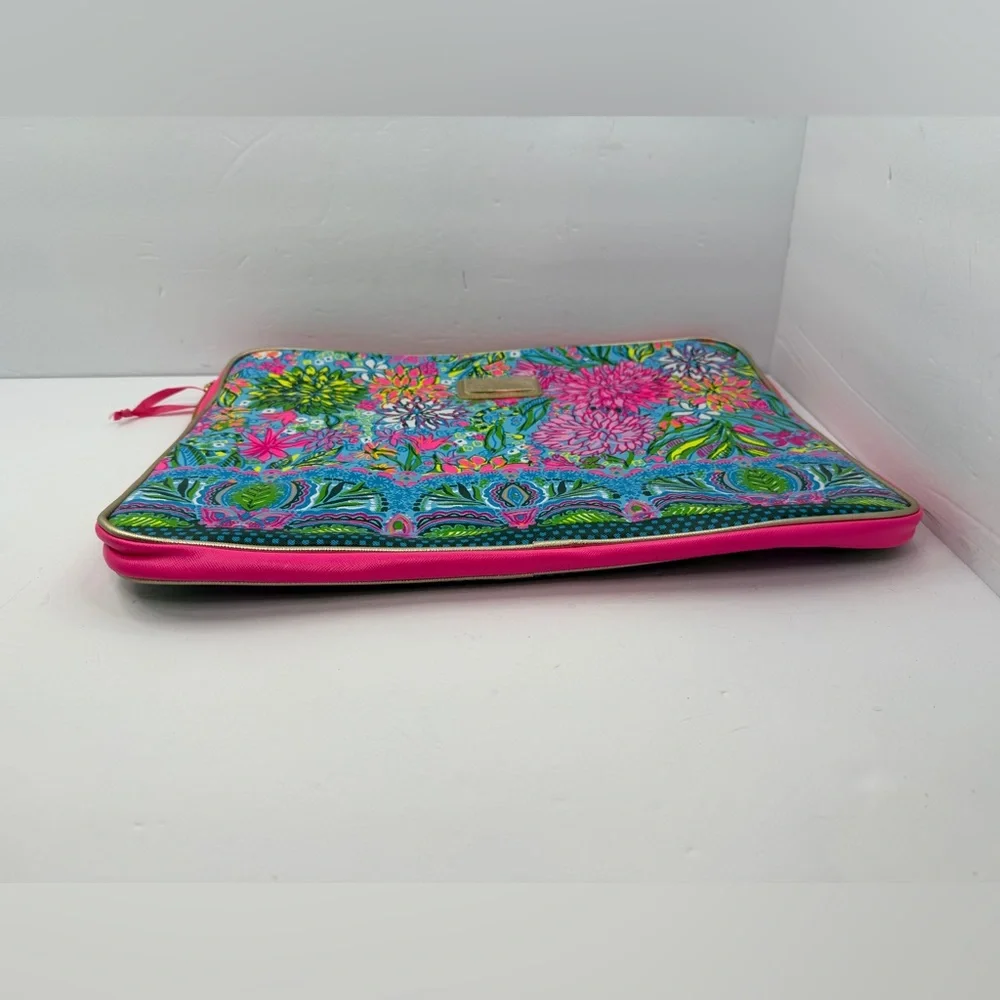 Lilly Pulitzer Laptop Sleeve Pouch Seabreeze Blue Walking On Sunshine - Picture 5 of 11